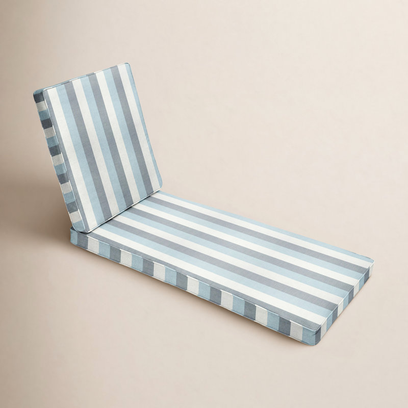 Coussin de siège / dossier Sunbrella Lesli, L 79 po x P 25 po, Rayures Sunbrella® direction Dew Stripe