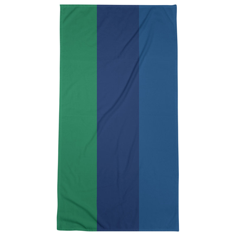 Vancouver Lightweight Beach Towel, Green/Blue/Dark Blue, Microfiber