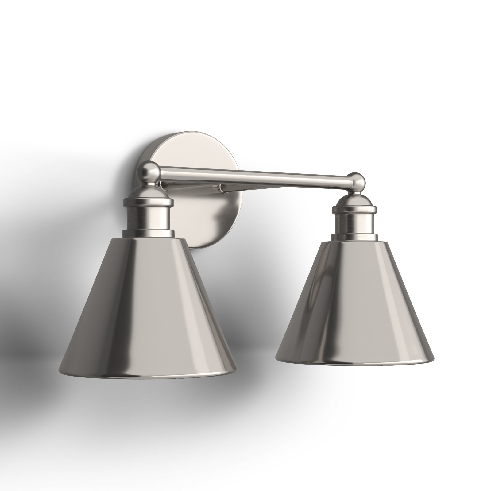 Kera 2-Light Dimmable Vanity Light, Brushed Nickel