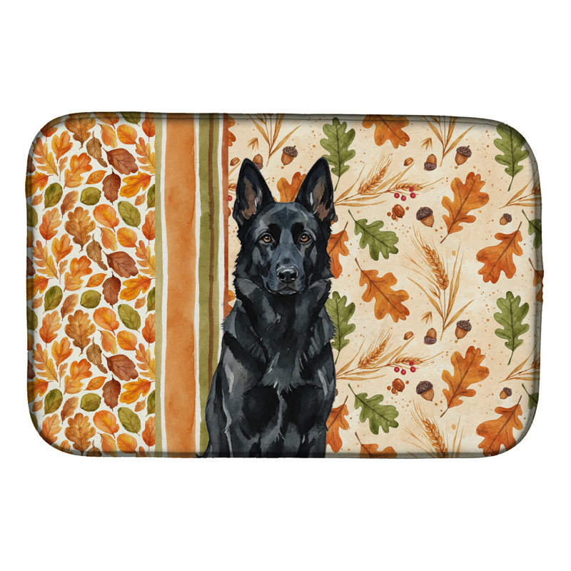 Tapis de séchage noir Black German Shepherd Heirloom