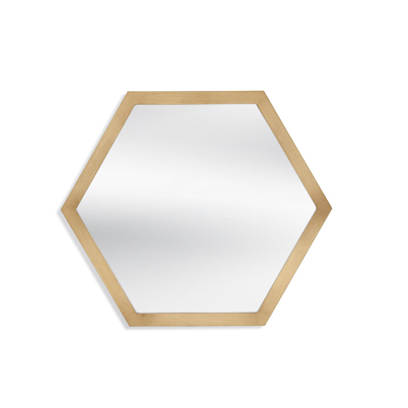Dunn Wood Hexagon Wall Mirror, Gold