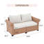Brockington Weather-Resistant Wicker Patio Loveseat with Cushions