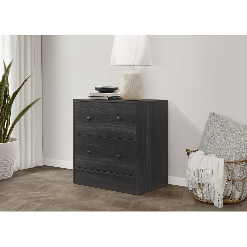 Table de chevet en bois manufacturé Arshia, Gris
