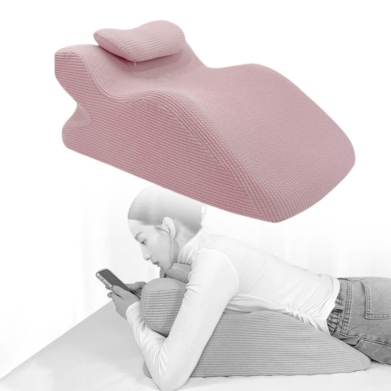 Coussin ergonomique pour adulte en mousse viscoélastique, Rose