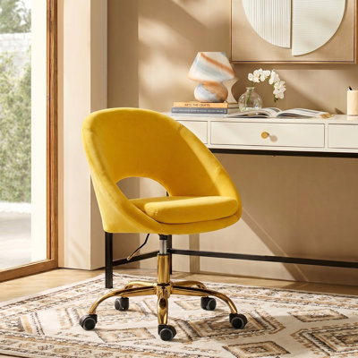 Doreen Velvet Modern Task Chair with Ergonomic Design