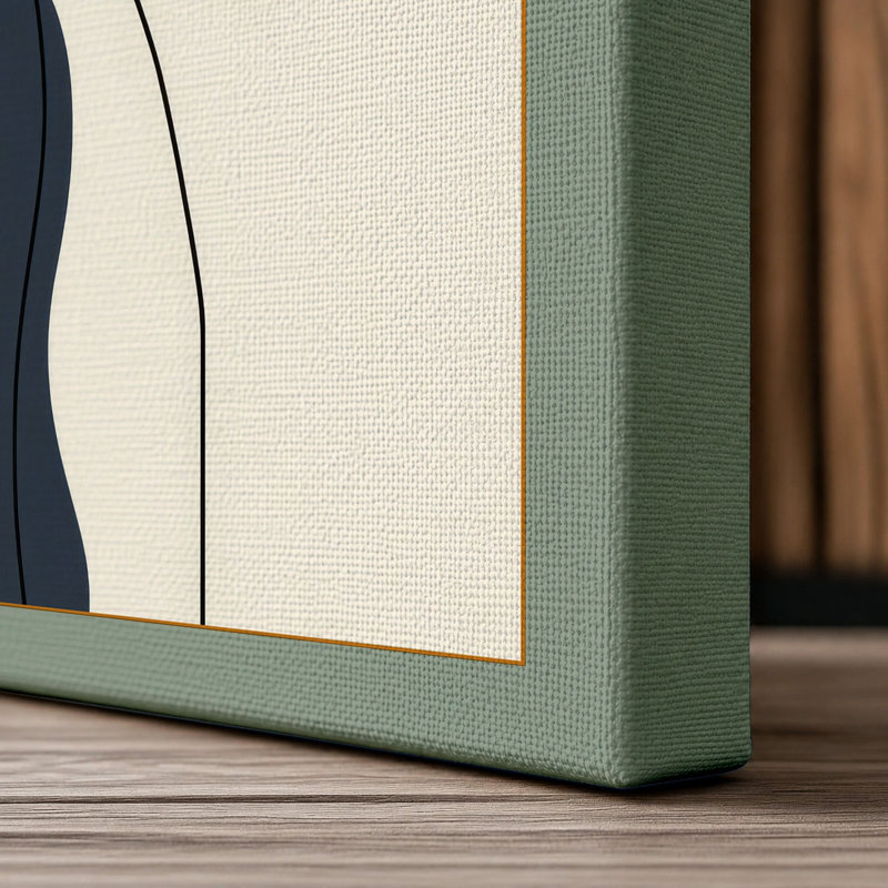 Organic Alignment Mid-Century - Wrapped Canvas, 24x16 - 61.0 x 40.6 cm, Sage Border