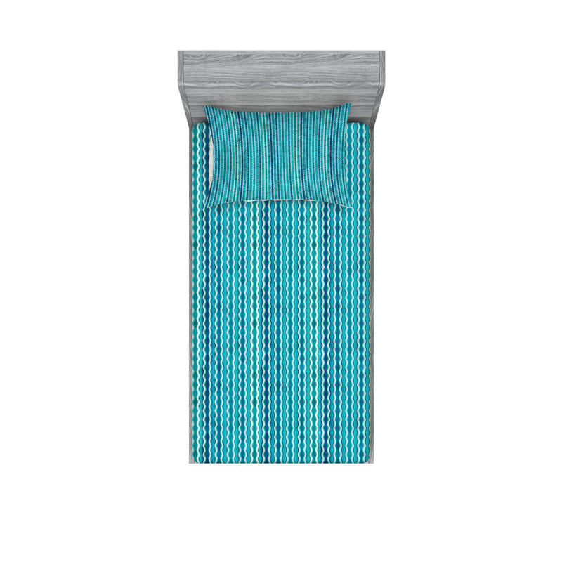 Ensemble de drap-housse et taies décoratives Ambesonne, Ensemble de draps pour lit simple avec deux taies 