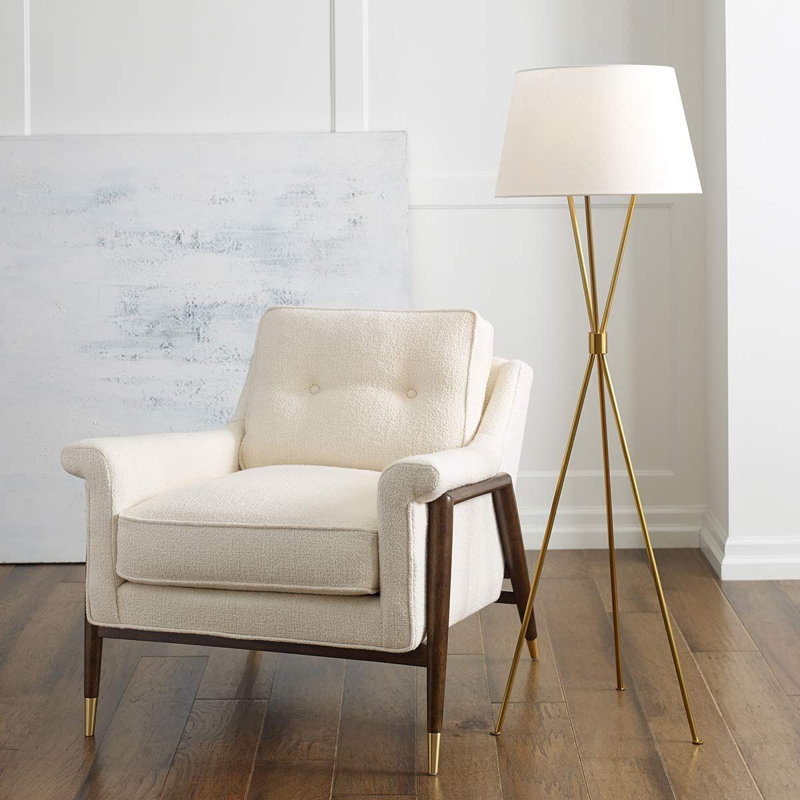 Moshannon 139cm Tripod Floor Lamp, Burnished Brass