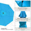 Auvent de remplacement pour parasol rond 9 '9 baleines sarcelle-177933016