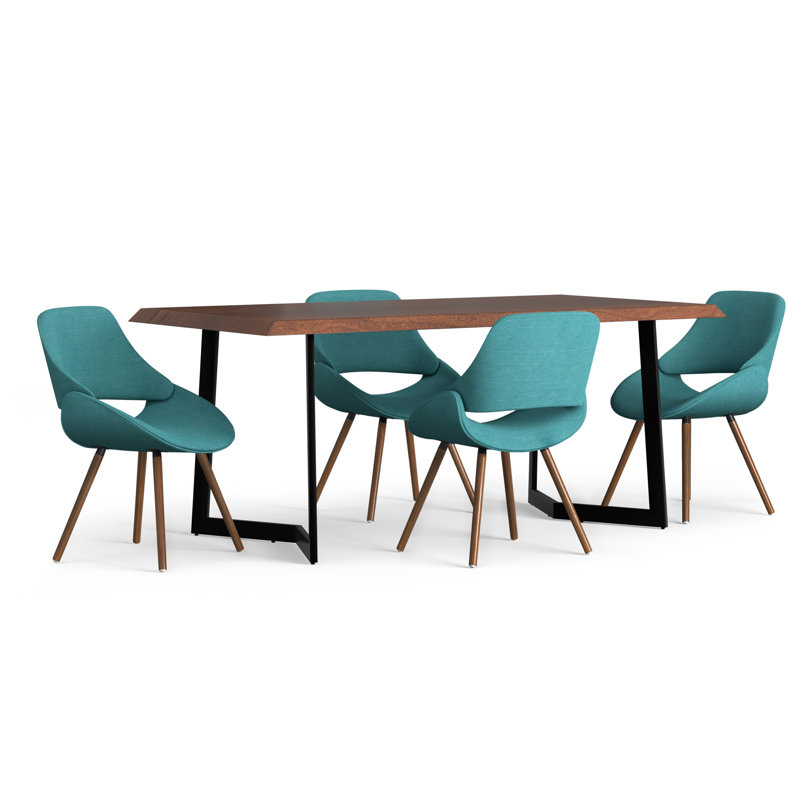 Malden Rectangular 36'' L x 72'' W Dining Set, Turquoise Blue