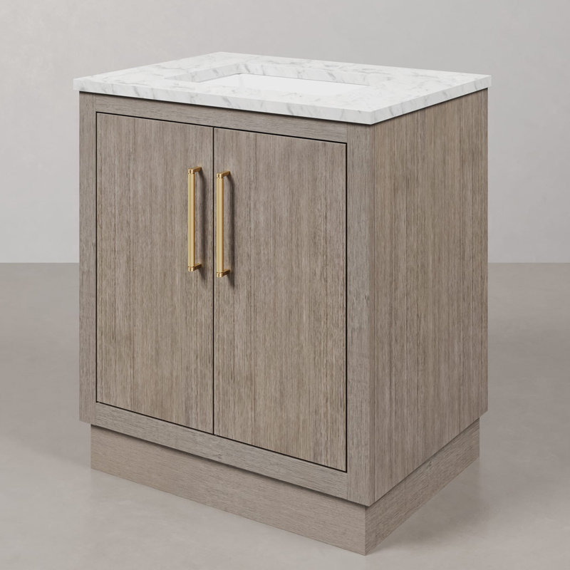 Hugo 30'' W Single Vanity, Satin Gold