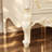 18.9" W French-Inspired Nightstand with 2 Drawers, Gold Floral Accents and Cabriole Legs