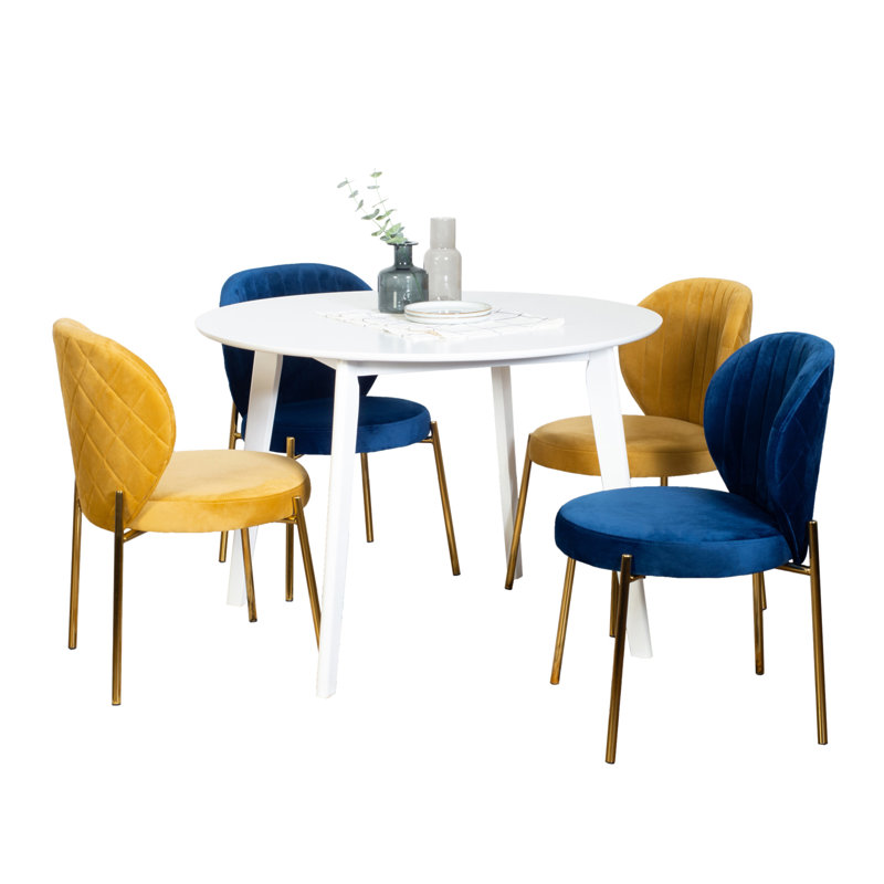 Ensemble de salle à manger Hearns, 5, Jaune / bleu / or