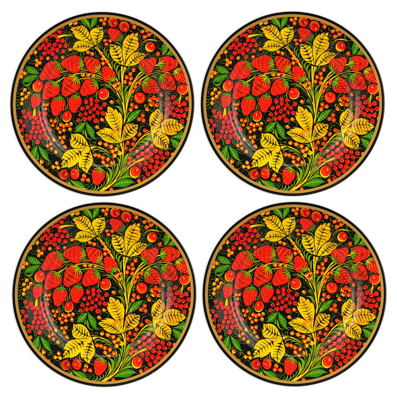Assiette à dessert en porcelaine Folk