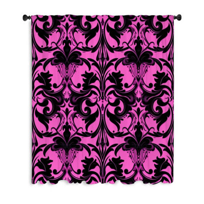 Damask Design Art Sheer Curtain Single Panel