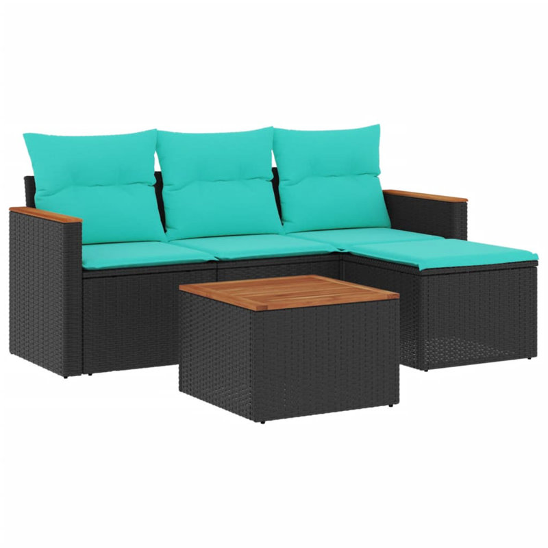 Ensemble de 8 canapés de patio avec coussins pour l'extérieur, Bleu sarcelle