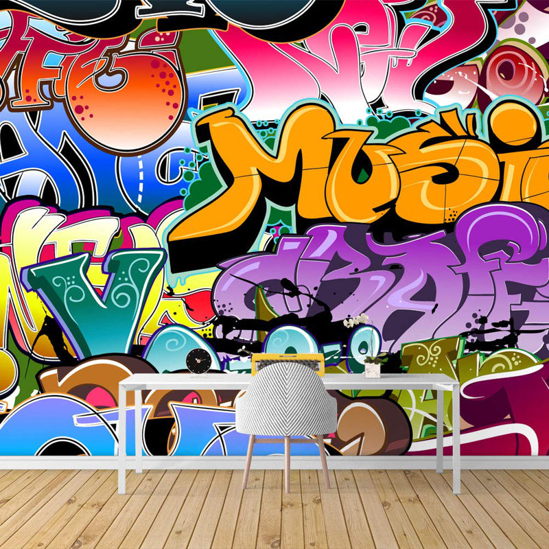 Peinture murale vibrante Graffi Street Paint Graffiti09, L 144 po x l 100 po