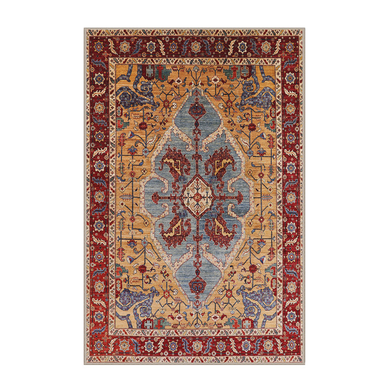 Tapis oriental rouge / beige / bleu clair Rigmor, Tapis de couloir 2 pi x 5 pi