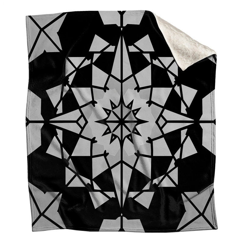 Couvertures à motif géométrique noir et blanc, L 50 po x H 60 po