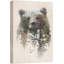 Ours et forêt printanière, exposition double, animaux, faune, art rustique, portrait rustique-99142113-99142114