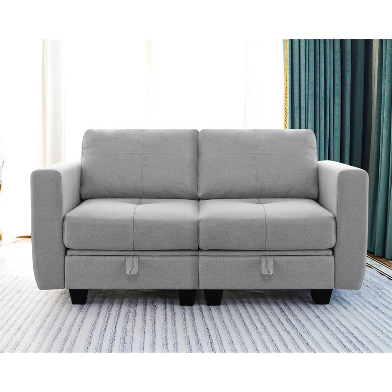 Natricia Loveseat Sofa Couch with Storage, 2
