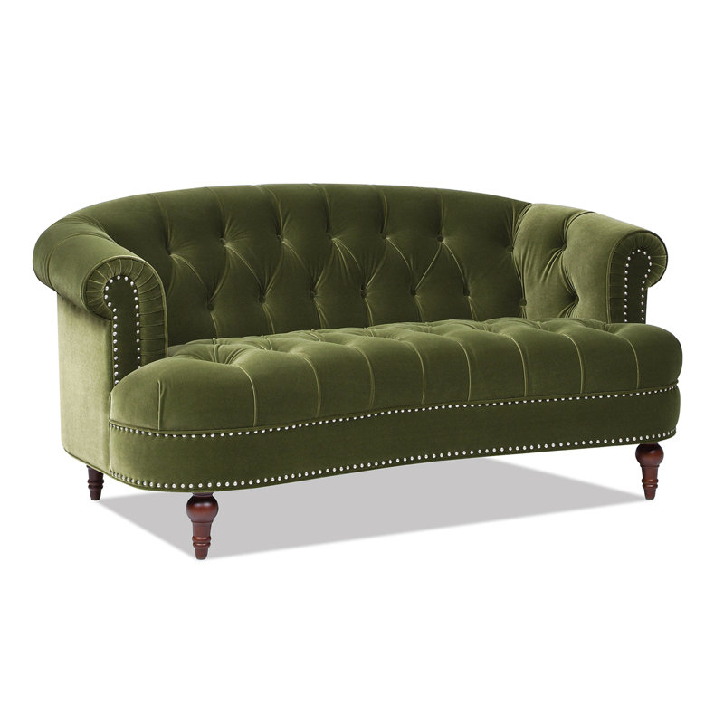 Causeuse, canapé en velours, Vert