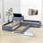 Twin Size Upholstered Platform Bed with Trundle and Storage