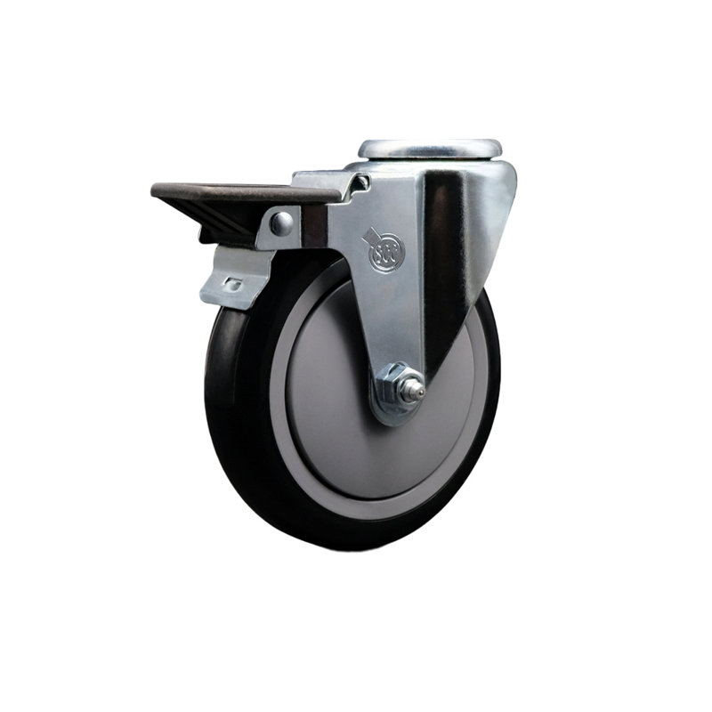 Roulettes pivotantes en poly avec frein Posi Lock, Noir
