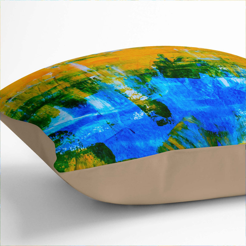 Abstract Square Throw Cushion, 55 x 55 cm, Stone