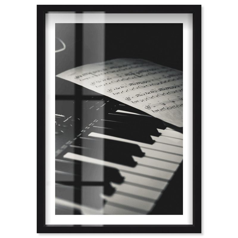Music Setup Shadowbox Print by Notoriart, Black, 16" H x 11" W