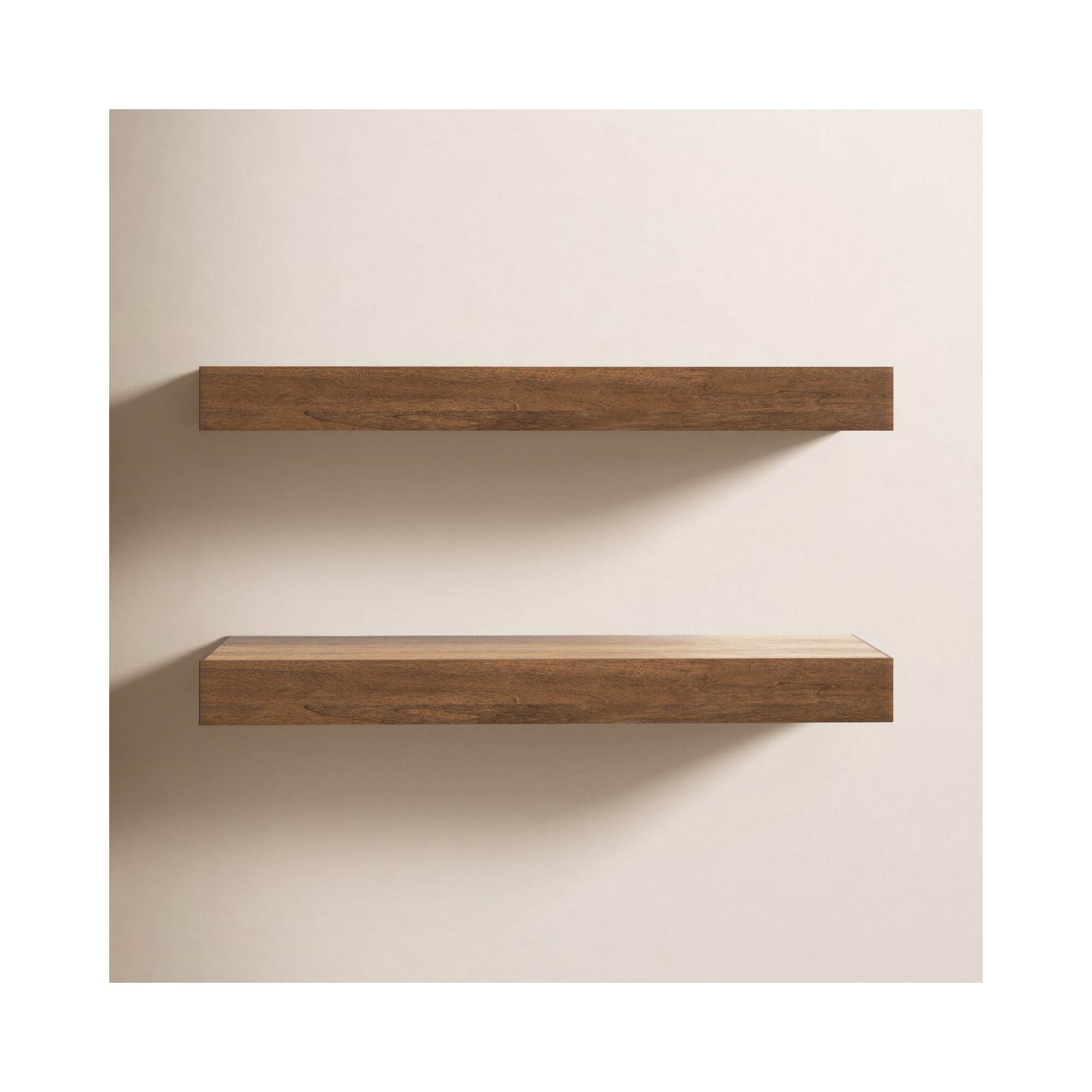 Jeremiah 2 Piece Picture Ledge Wall Shelf, Rustic Brown, 2.3" H x 24" W x 8" D