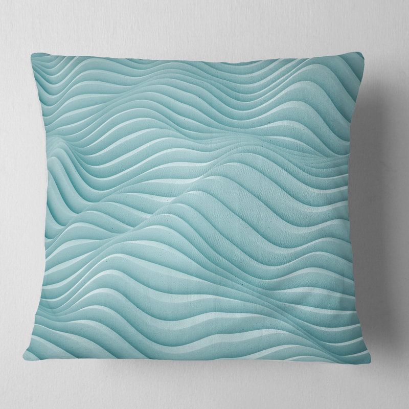 Coussin décoratif ondulations en 3d ondulations fractal, H 18 po x l 18 po