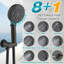 Juno Commercial Matte Black Wall Mounted Shower Faucet with Round Rain Shower Head and Single Handle