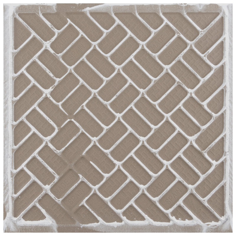 Llama Arte Loire Verso 10" x 10" Porcelain Patterned Wall & Floor Tile, Silver Smoke