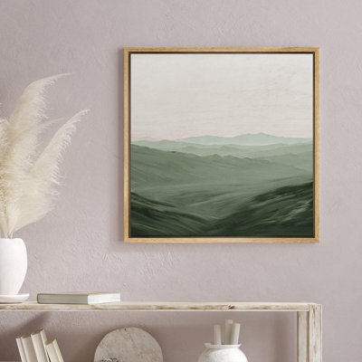 Minimalist Mountains " Aerial View Green Pastel Mountain Valley "