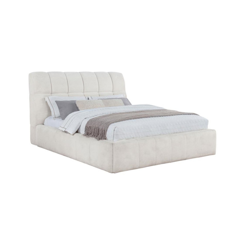 Lit plateforme tapissier Trystan, Queen, Cream