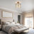 3-Light Dimmable Semi-Flush Mounted Coastal Ceiling Light for Foyer Hallway Stairwell Kitchen