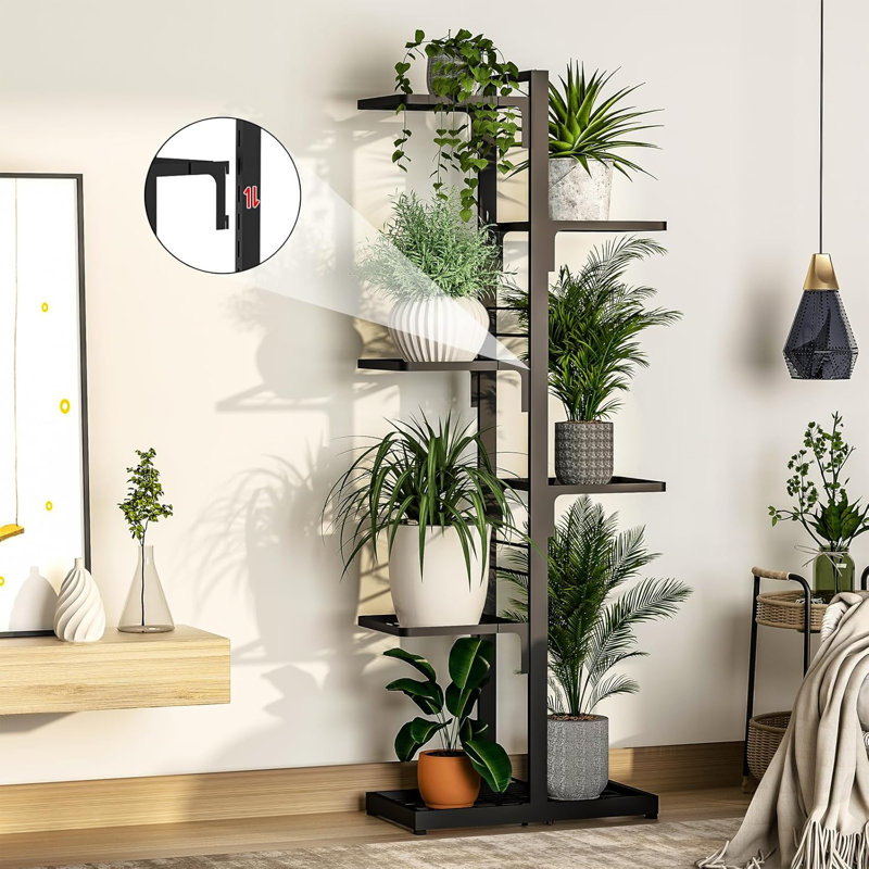Dilwe 3 Tier Wood Flower Pot Rack Plant Stand Outdoor Indoor Utility Storage Shelf Rack Display for Living room Bedroom Yard Bedroom Garden Patio Balcony