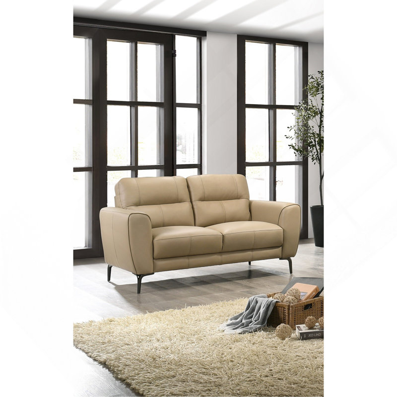 Ensemble de canapés et de causeuses en cuir Taupe, Taupe
