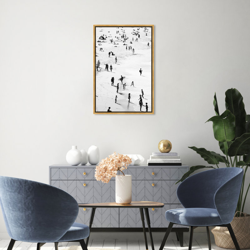 Nautical And Coastal Best Coast, Coastal Black Print by Oliver Gal, 30" H x 20" W, Gold Floater Framed