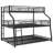 Twin XL/Full XL/Queen Triple Bunk Bed with Long and Short Ladder and Full-Length Guardrails,Black-112217978