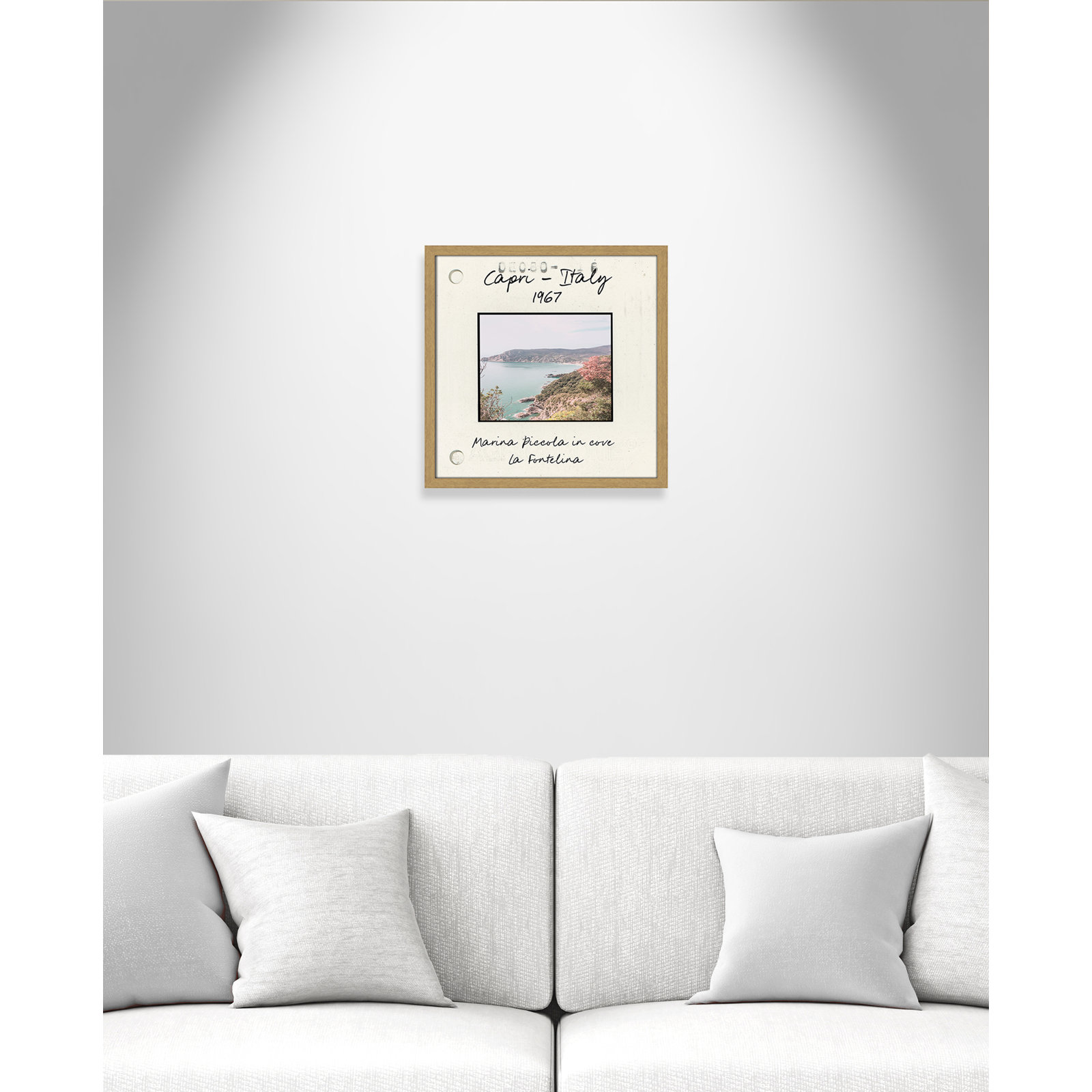 Capri Italy - Marina Picolla in La Fontalina Print by Susan Jill, 17" H x 17" W x 0.75" D