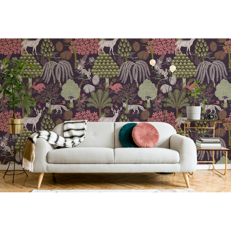 Papier peint amovible Beauty of Mystic Forest Dreams, L 96 po x l 28 po
