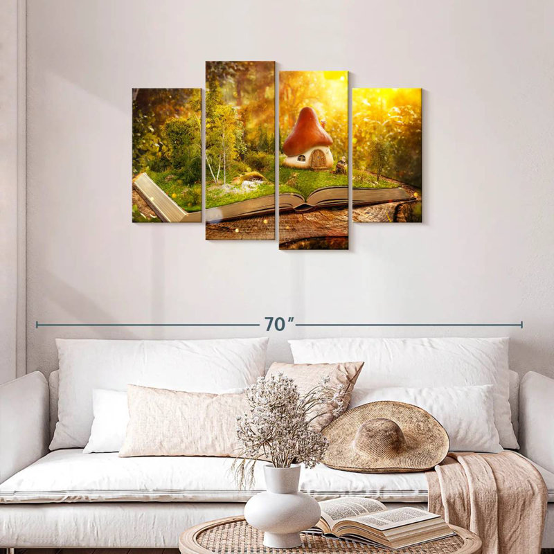 Kelan Fantasy Home Champignon sur livre, H 27 po x l 43 po