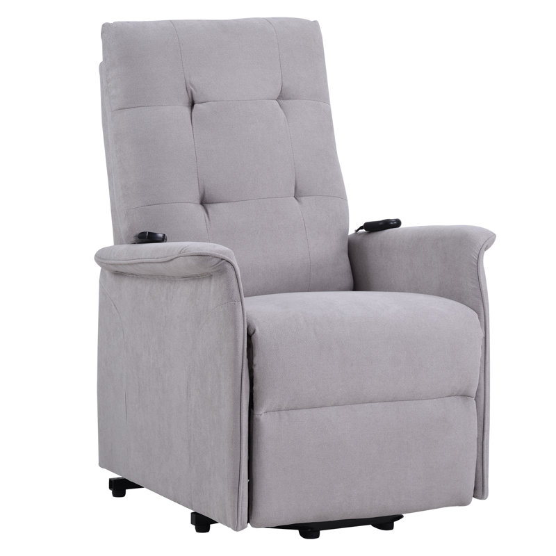 Fauteuil de massage inclinable électrique, Mélange de polyester gris clair