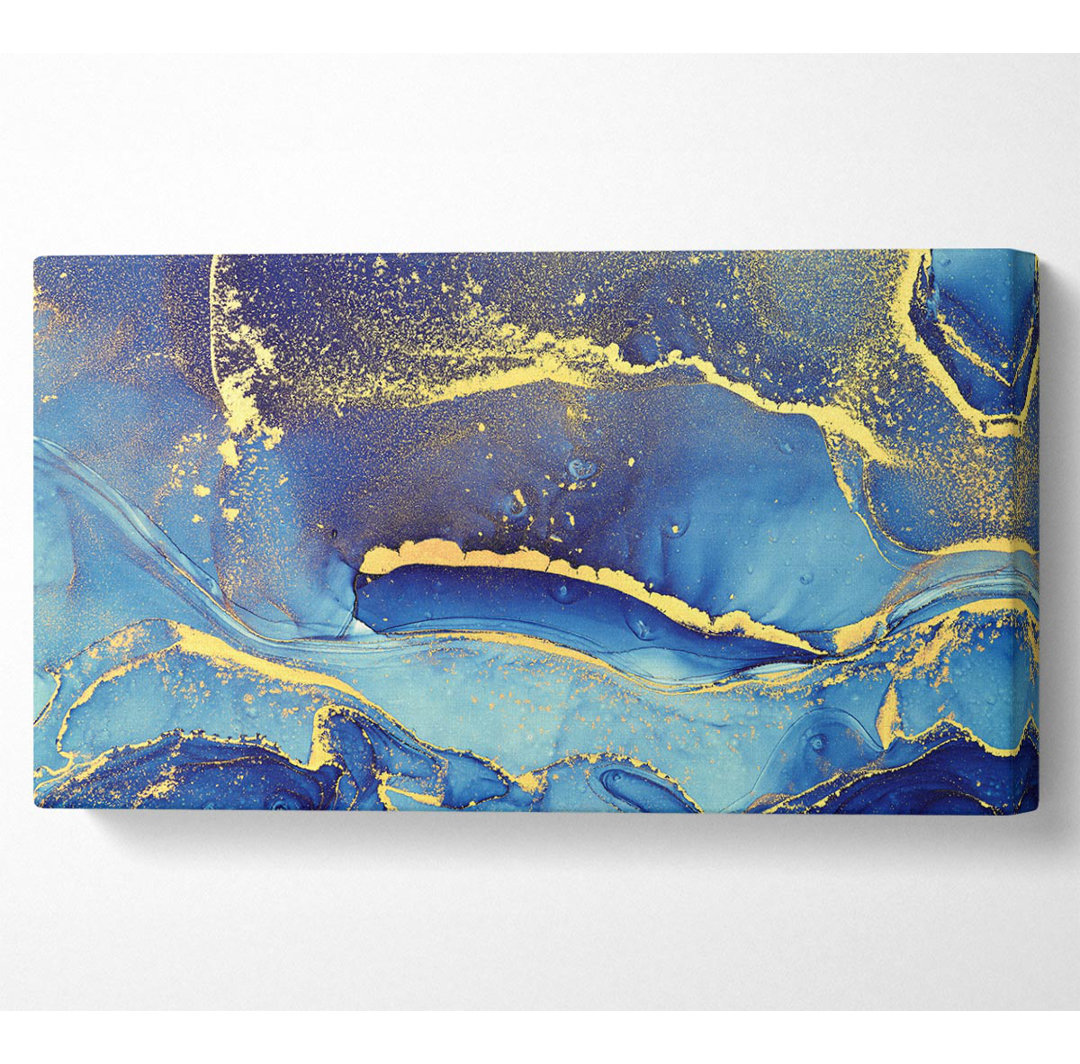 Deep Blueness Of Life Glitter Wide Canvas Print