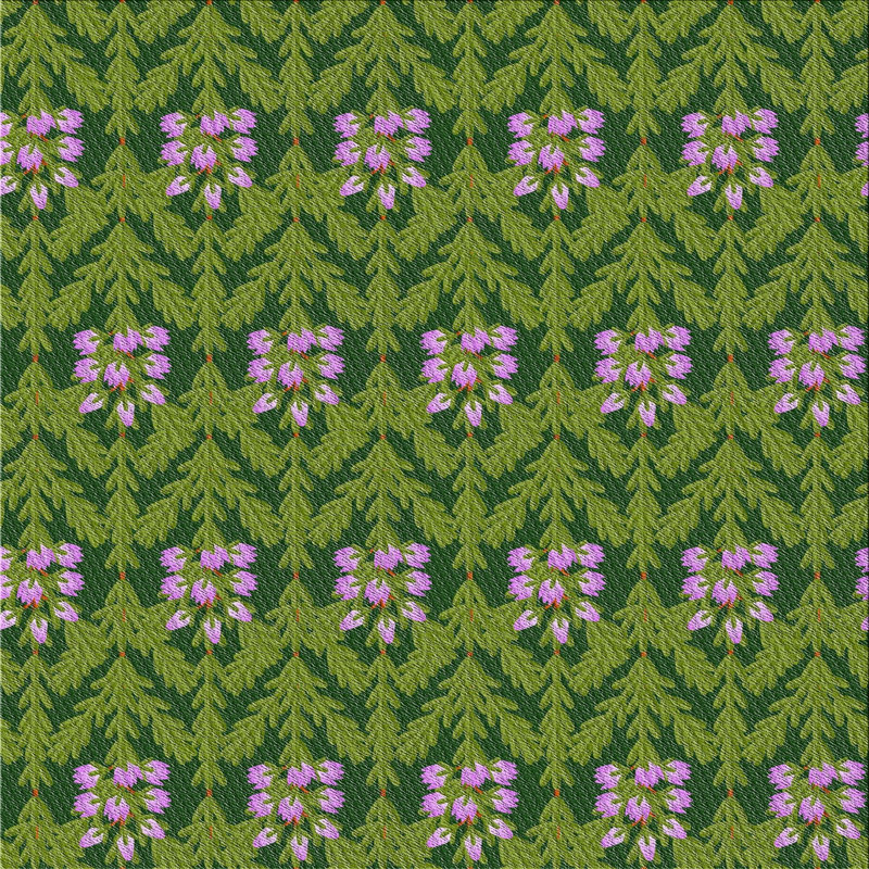 Tapis vert / rose Power Loom, Carré 3 pis