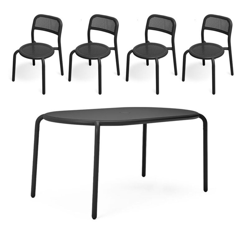 Ensemble de table de salle à manger d'extérieur Toni Tablo, Anthracite, 4