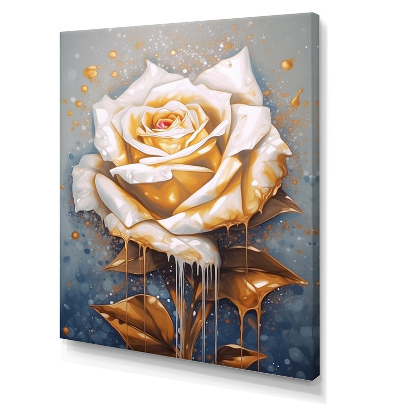 Crème or rose rêverie, H 20 po x l 12 po x P 1 po, Toile tendue
