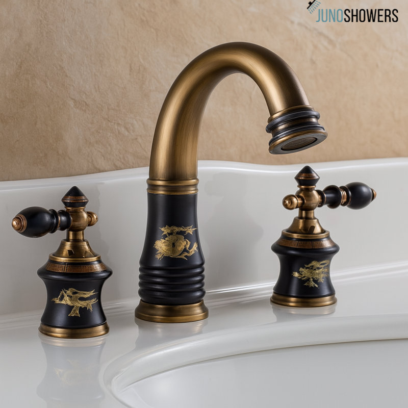 Black Finish Wall-Mounted Shower System with Thermostatic Valve and Handheld Spray